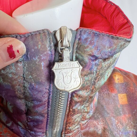 Vintage 1980s Kaelin Ski Jacket Orange Purple Holographic Women's Size 10 - Picture 5 of 8